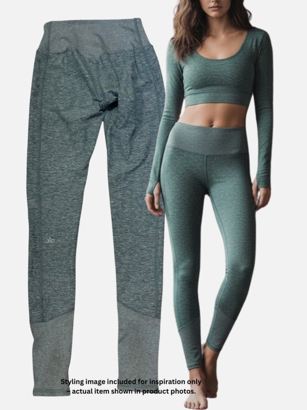 Alo Yoga High Waist Alosoft Lounge Leggings in Light Green Heather SZ XS